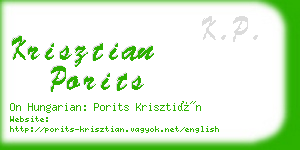 krisztian porits business card